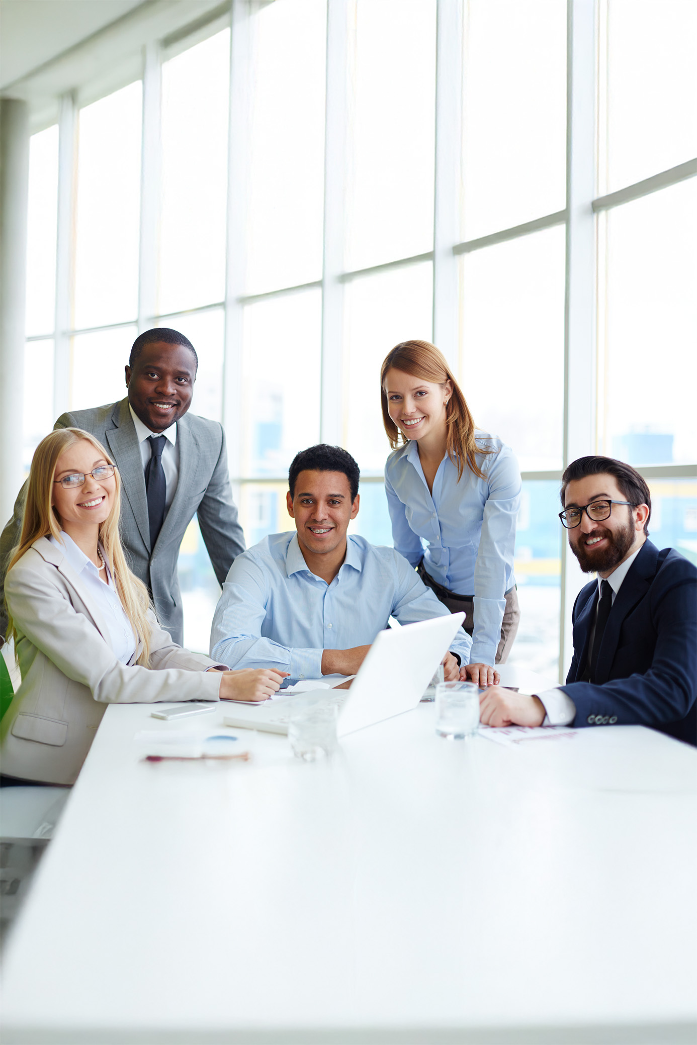 businesspeople having good time meeting
